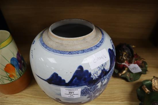 A Chinese blue and white ginger jar,18th century Height 23cm